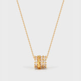  Ornate Cylinder Zirconia Pendant Necklace - friendship necklace gift from Bestie Keepsake