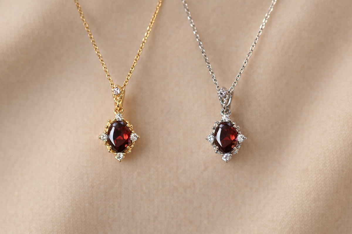  Ornate Crimson Zirconia Pendant S925 Necklace - friendship necklace gift from Bestie Keepsake