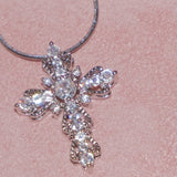  Ornate Zirconia Cross Pendant Necklace - friendship necklace gift from Bestie Keepsake