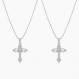  Ornate Petal Cross Pendant Necklace with Mother of Pearl - friendship necklace gift from Bestie Keepsake