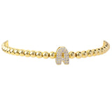  Initial Pavé Bubble Letter Beaded Bracelet - friendship necklace gift from Bestie Keepsake