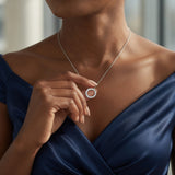  Pavé Open Circle Pendant Necklace in Alloy - friendship necklace gift from Bestie Keepsake