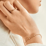  Dainty Birthstone Bezel Bracelet in 18K Gold Plated Sterling Silver - friendship necklace gift from Bestie Keepsake