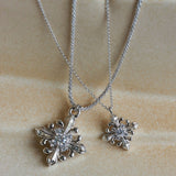 Ornate Fleur-de-lis Pendant Necklace with Cubic Zirconia - friendship necklace gift from Bestie Keepsake