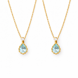  Teardrop Sky Blue Topaz Necklace S925 Sterling Silver - friendship necklace gift from Bestie Keepsake