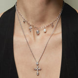 Ornate Vintage-Inspired Cross Pendant Necklace - friendship necklace gift from Bestie Keepsake