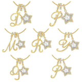  Ornate Initial and Star Charm Necklace in Stainless Steel - friendship necklace gift from Bestie Keepsake