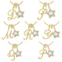  Ornate Initial and Star Charm Necklace in Stainless Steel - friendship necklace gift from Bestie Keepsake
