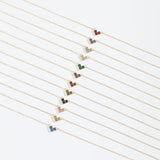  Geometric Heart Birthstone Necklace Stainless Steel - friendship necklace gift from Bestie Keepsake