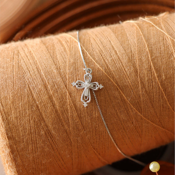  Ornate Lace Cross Pendant Necklace - friendship necklace gift from Bestie Keepsake