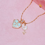  Ornate Heart Locket Pendant Necklace - friendship necklace gift from Bestie Keepsake
