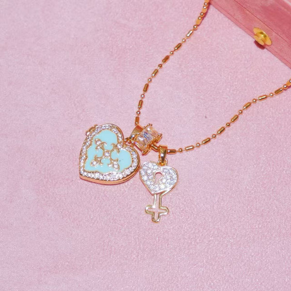  Ornate Heart Locket Pendant Necklace - friendship necklace gift from Bestie Keepsake