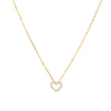  Pavé Open Heart Pendant Necklace in Sterling Silver - friendship necklace gift from Bestie Keepsake