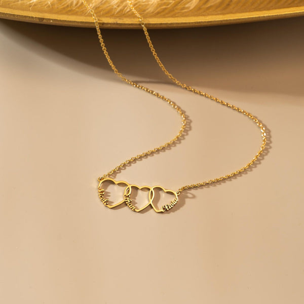  Interlocked Heart Name Necklace in Stainless Steel - friendship necklace gift from Bestie Keepsake