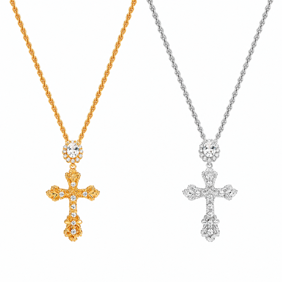  Ornate Vintage-Inspired Cross Pendant Necklace - friendship necklace gift from Bestie Keepsake