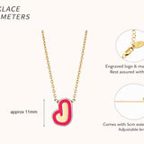  Bubble Initial Enamel Necklace in 925 Sterling Silver - friendship necklace gift from Bestie Keepsake