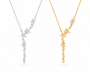  Asymmetrical Star Charm Y-Necklace with Cubic Zirconia - friendship necklace gift from Bestie Keepsake
