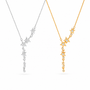  Asymmetrical Star Charm Y-Necklace with Cubic Zirconia - friendship necklace gift from Bestie Keepsake