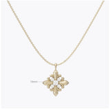  Ornate Fleur-de-lis Pendant Necklace with Cubic Zirconia - friendship necklace gift from Bestie Keepsake