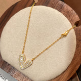  Asymmetric Baguette Heart Pendant Necklace in Sterling Silver - friendship necklace gift from Bestie Keepsake