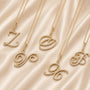 Cursive Pave Initial Pendant Necklace - friendship necklace gift from Bestie Keepsake