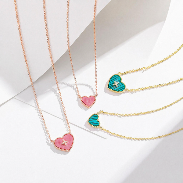  Textured Heart Pendant Necklace in Sterling Silver - friendship necklace gift from Bestie Keepsake