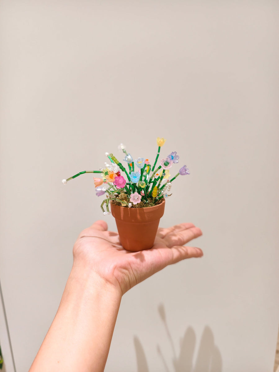 Mini beaded flower pot DIY kit
