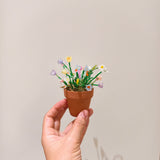 Finished mini beaded flower pot