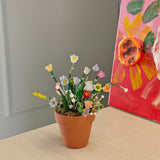 Mini beaded flower pot desk decor