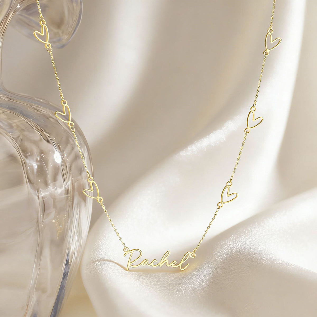  Custom Heart Station Name Necklace in Stainless Steel - friendship necklace gift from Bestie Keepsake