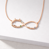 Personalized Infinity Birthstone Necklace in Stainless Steel - friendship necklace gift from Bestie Keepsake