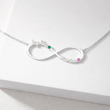  Personalized Infinity Birthstone Necklace in Stainless Steel - friendship necklace gift from Bestie Keepsake