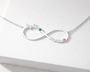  Personalized Infinity Birthstone Necklace in Stainless Steel - friendship necklace gift from Bestie Keepsake