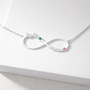  Personalized Infinity Birthstone Necklace in Stainless Steel - friendship necklace gift from Bestie Keepsake