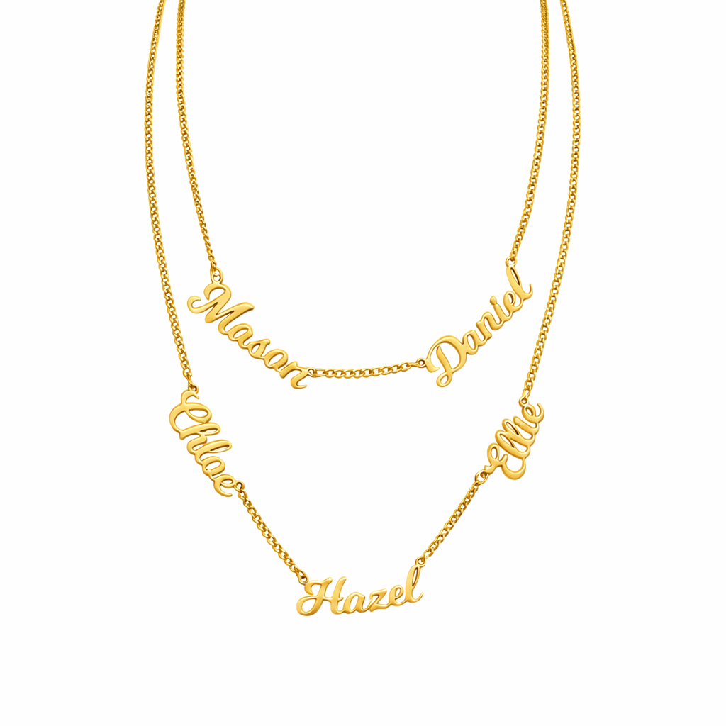 Personalized Multi-Name Necklace in Stainless Steel - friendship necklace gift from Bestie Keepsake