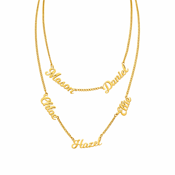  Personalized Multi-Name Necklace in Stainless Steel - friendship necklace gift from Bestie Keepsake