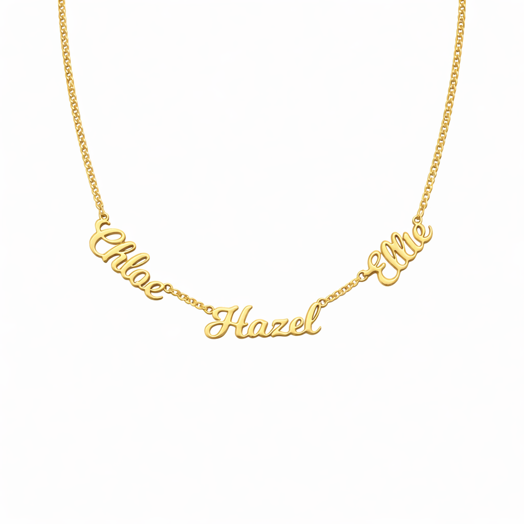  Personalized Multi-Name Necklace in Stainless Steel - friendship necklace gift from Bestie Keepsake