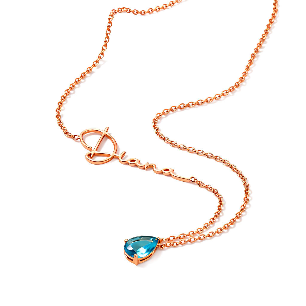  Personalized Script Name Necklace with Birthstone Charm - friendship necklace gift from Bestie Keepsake