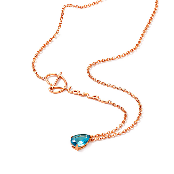  Personalized Script Name Necklace with Birthstone Charm - friendship necklace gift from Bestie Keepsake