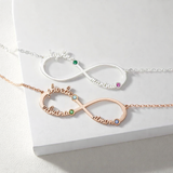  Personalized Infinity Birthstone Necklace in Stainless Steel - friendship necklace gift from Bestie Keepsake