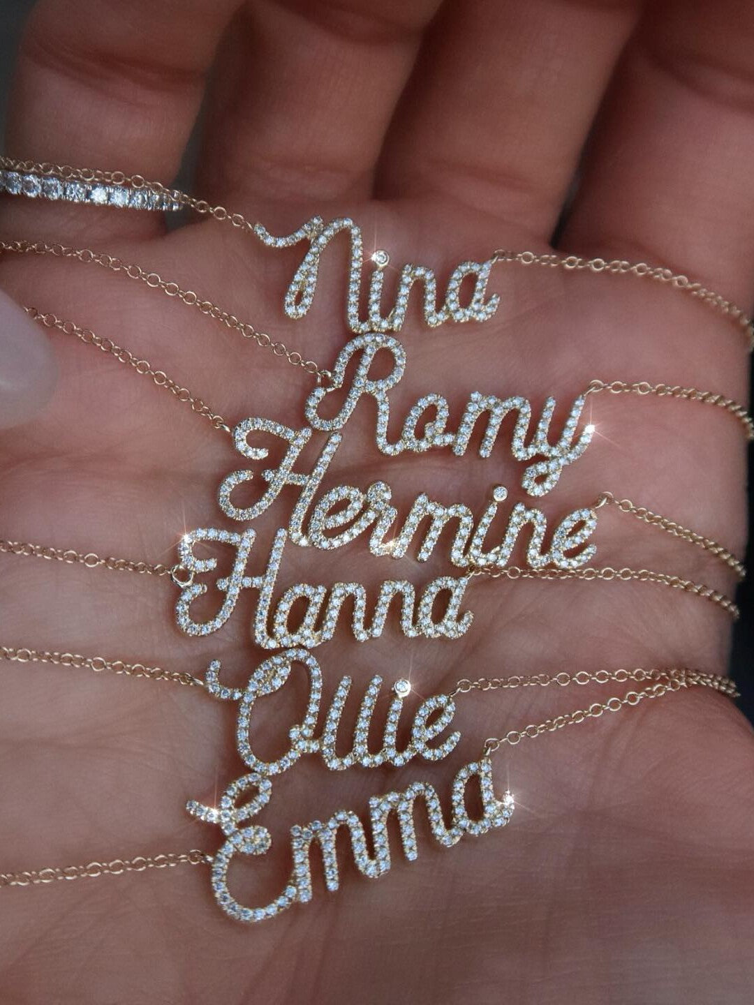 Custom Pavé Name Necklace in 925 Sterling Silver