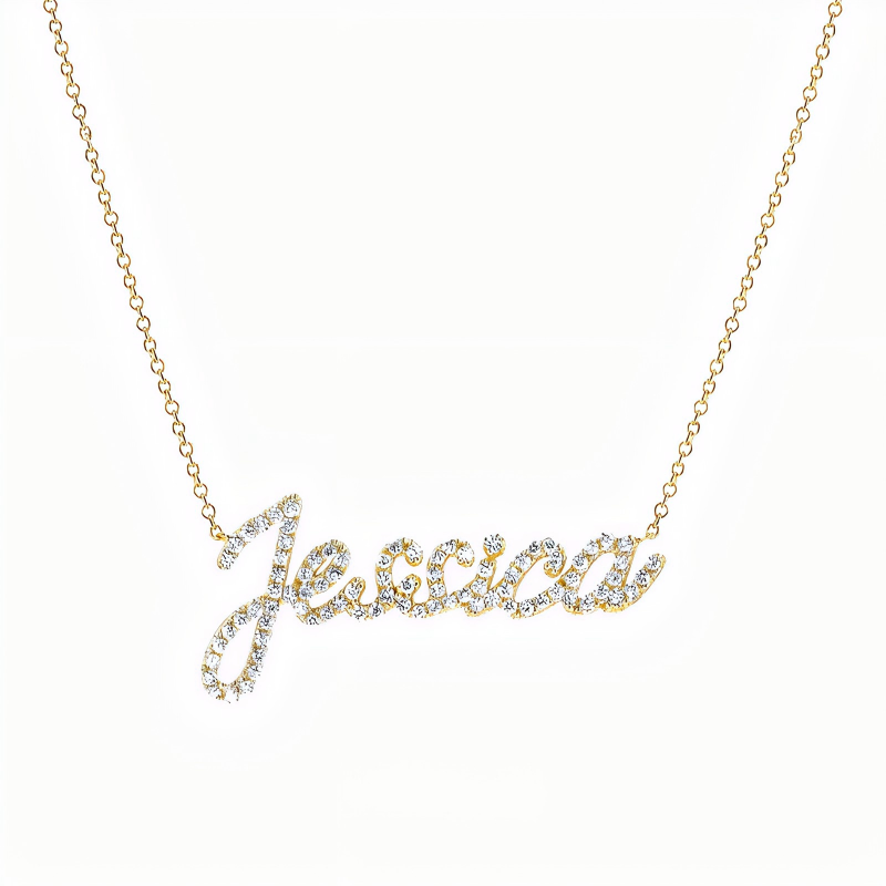  Custom Pavé Name Necklace in 925 Sterling Silver - friendship necklace gift from Bestie Keepsake