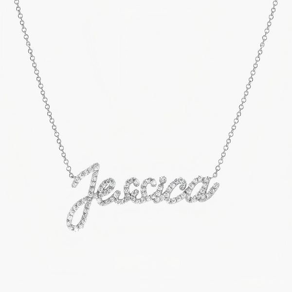  Custom Pavé Name Necklace in 925 Sterling Silver - friendship necklace gift from Bestie Keepsake