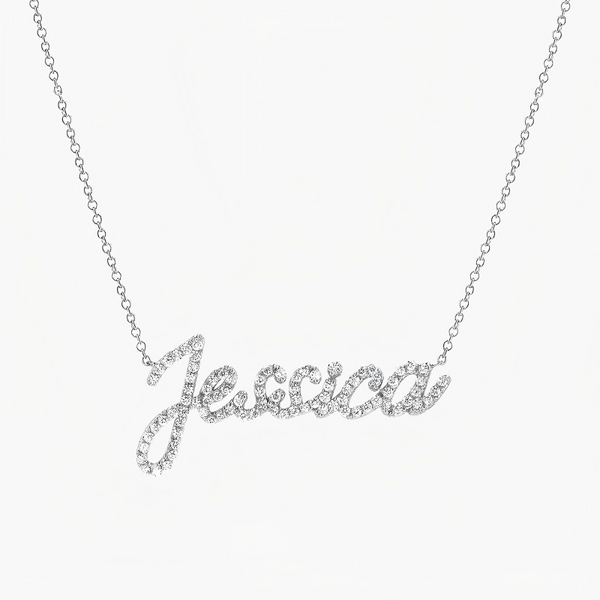  Custom Pavé Name Necklace in 925 Sterling Silver - friendship necklace gift from Bestie Keepsake