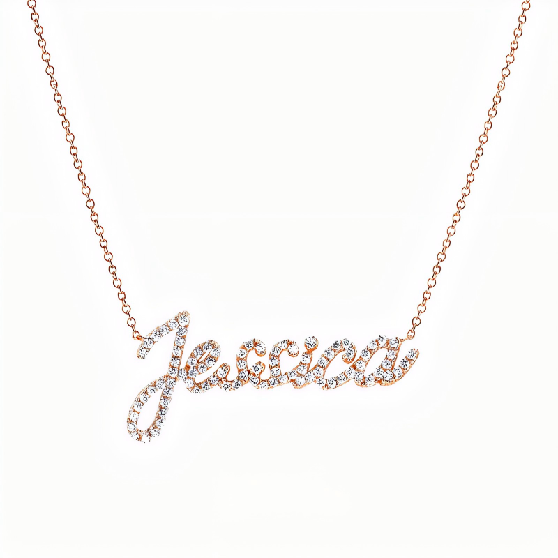  Custom Pavé Name Necklace in 925 Sterling Silver - friendship necklace gift from Bestie Keepsake