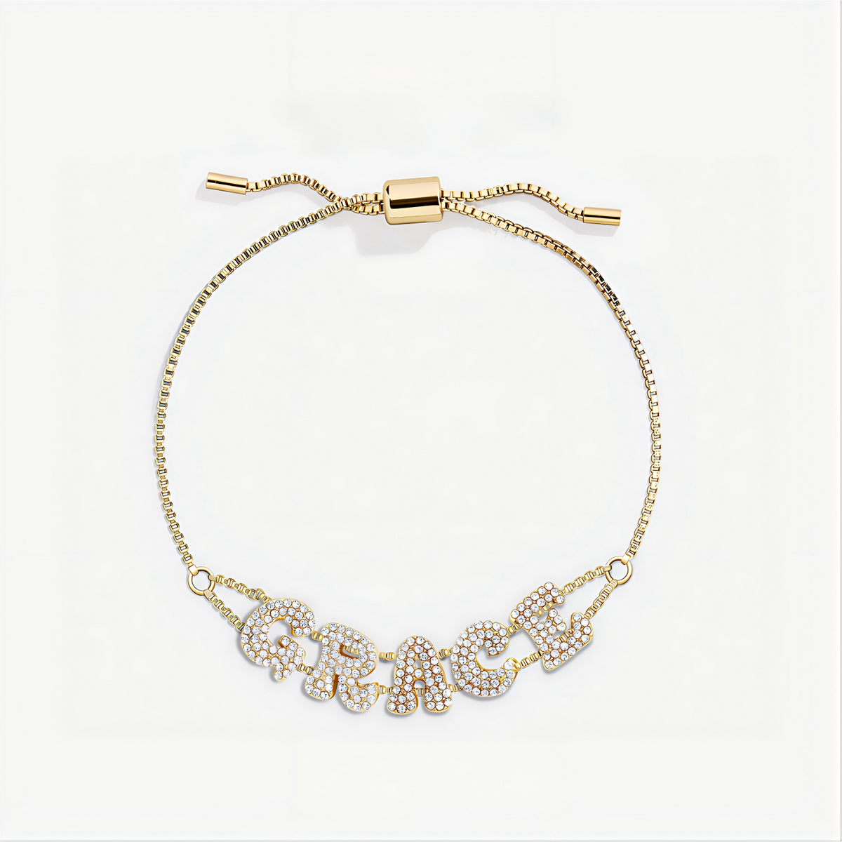  Custom Pavé Letter Slider Bracelet in Gold-Plated Copper - friendship necklace gift from Bestie Keepsake
