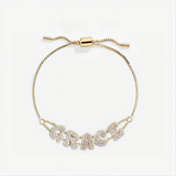  Custom Pavé Letter Slider Bracelet in Gold-Plated Copper - friendship necklace gift from Bestie Keepsake
