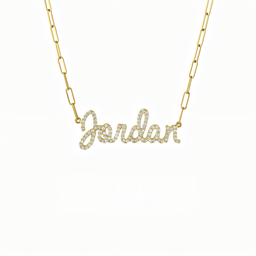  Custom Pavé Name Necklace in 925 Sterling Silver - friendship necklace gift from Bestie Keepsake
