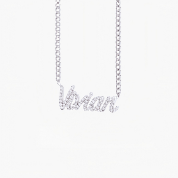  Custom Pavé Name Necklace in 925 Sterling Silver - friendship necklace gift from Bestie Keepsake