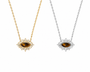  Ornate Tiger's Eye Corona Pendant Necklace in Sterling Silver - friendship necklace gift from Bestie Keepsake